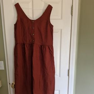 NotPerfectLinen Valley Dress in Redwood